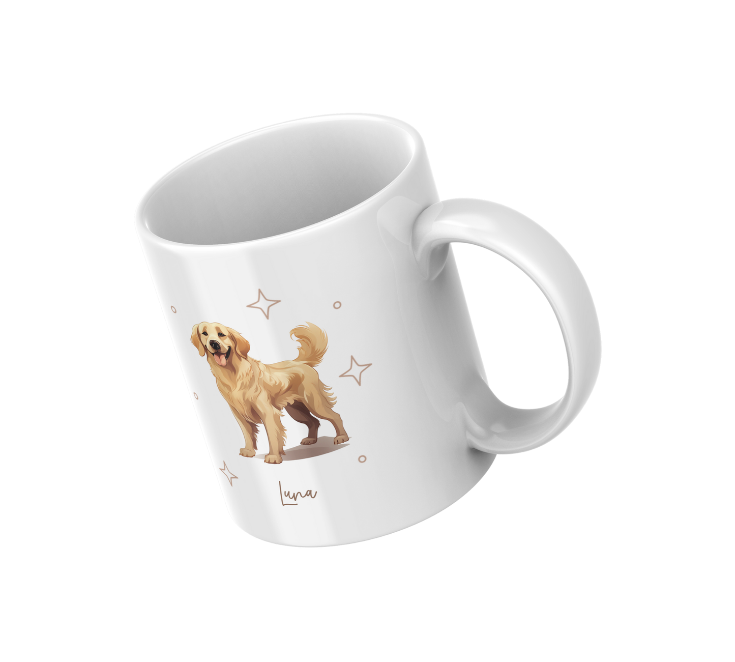 Personalizable Golden Retriever Coffee Mug, and/or Coaster: Custom Dog Lover Gift