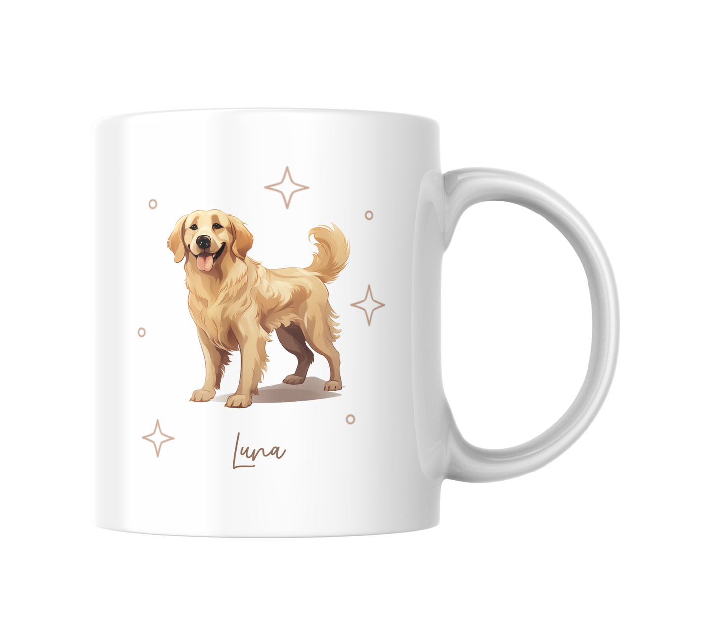 Personalizable Golden Retriever Coffee Mug, and/or Coaster: Custom Dog Lover Gift