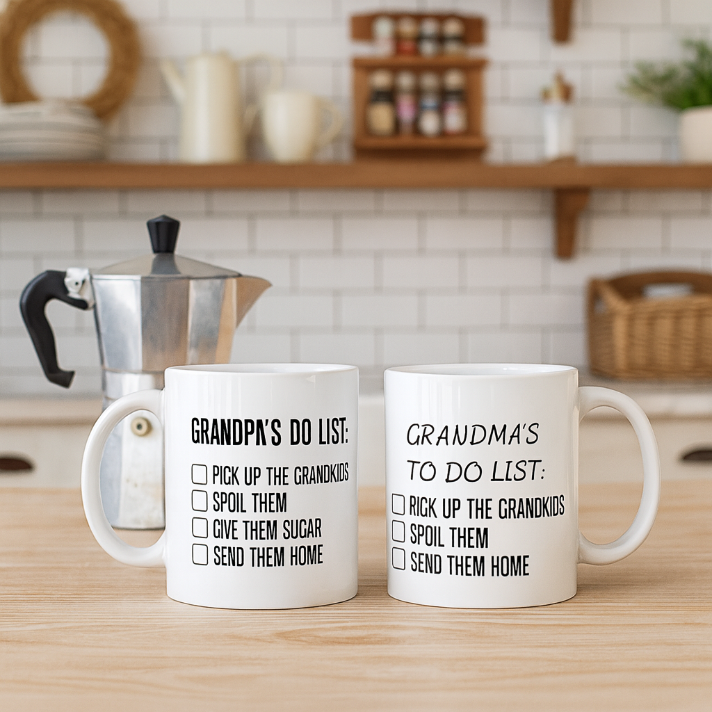 Grandpa’s and Grandma's To-Do List Mugs ☕ | Funny Gift for the World’s Best Grandpa/Grandma
