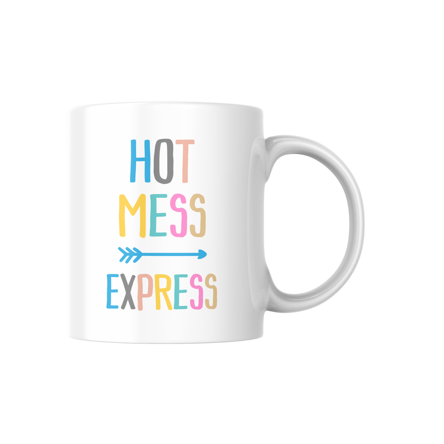 Hot Mess Express Mug – Funny Colorful Coffee Cup for Everyday Chaos 🚂