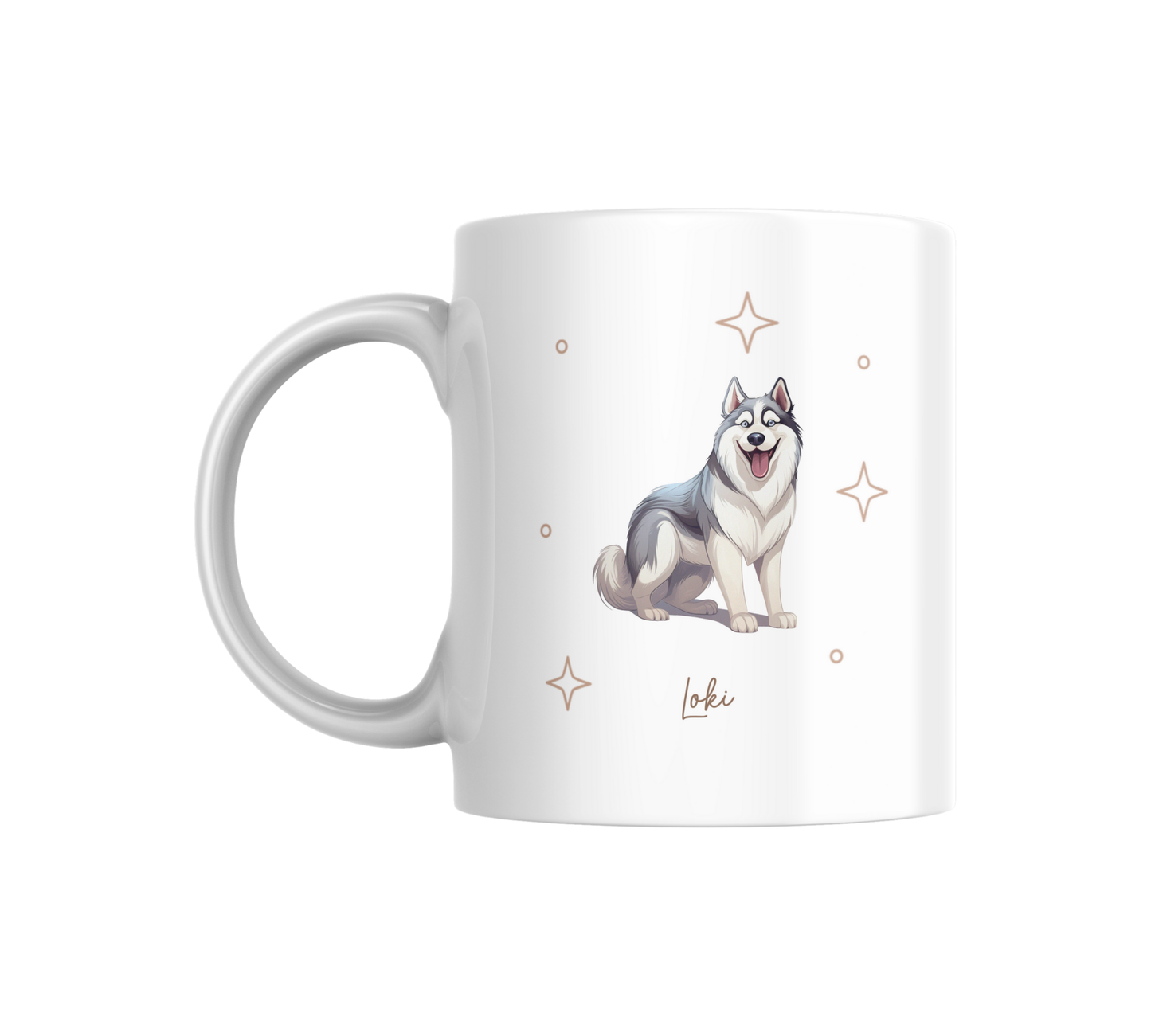 Personalizable Husky Coffee Mug, and/or Coaster: Custom Dog Lover Gift