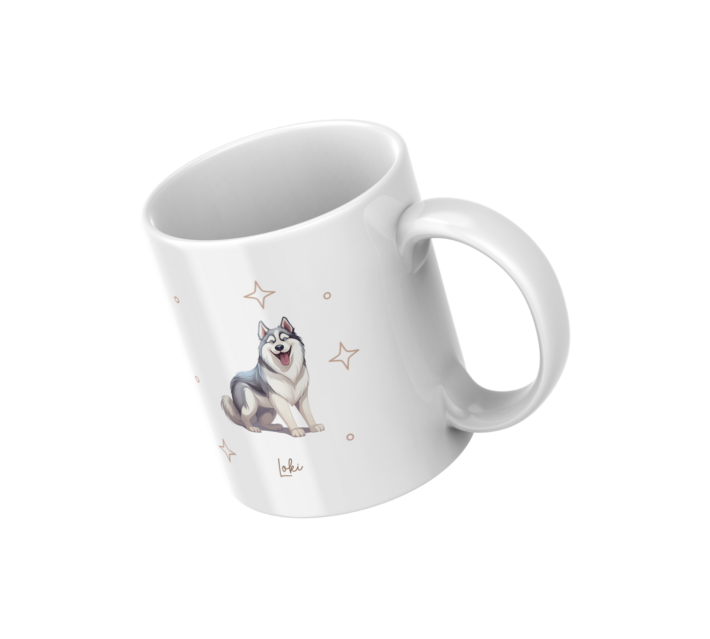 Personalizable Husky Coffee Mug, and/or Coaster: Custom Dog Lover Gift