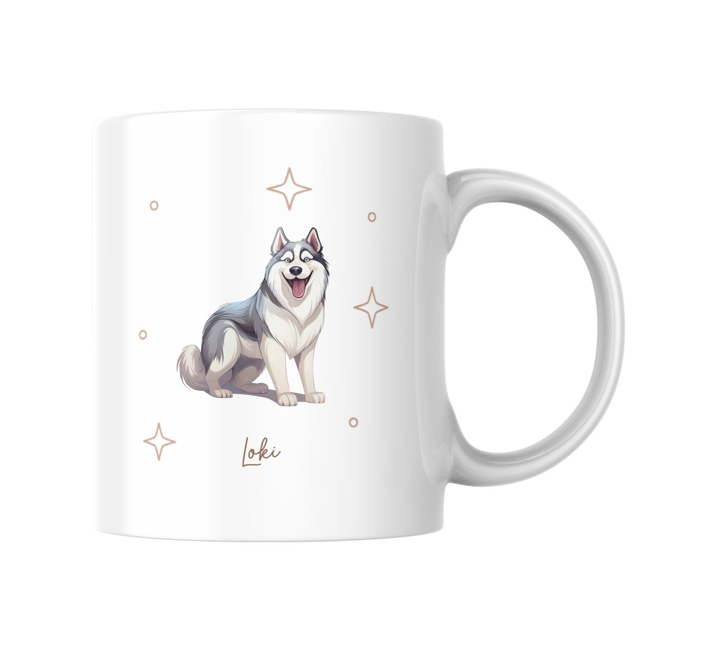 Personalizable Husky Coffee Mug, and/or Coaster: Custom Dog Lover Gift