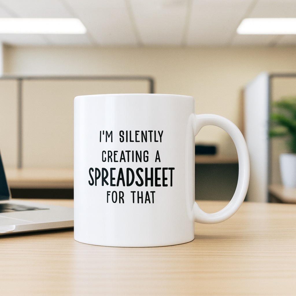 I’m Silently Creating a Spreadsheet for That Mug – Funny Office Coffee Cup for Data Lovers