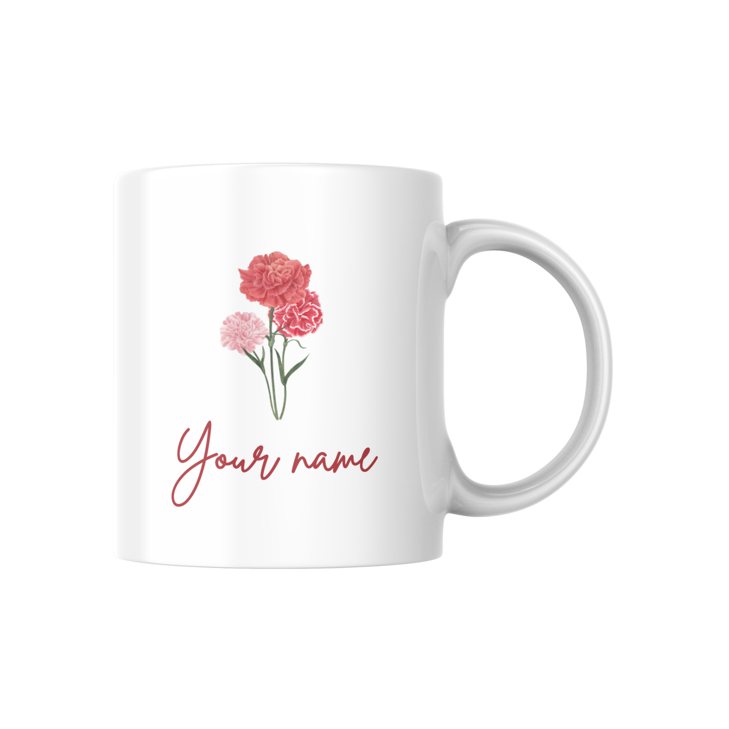 Personalized Birth Flower Name Mug – Custom Floral Coffee Cup with Floral Design 🌸