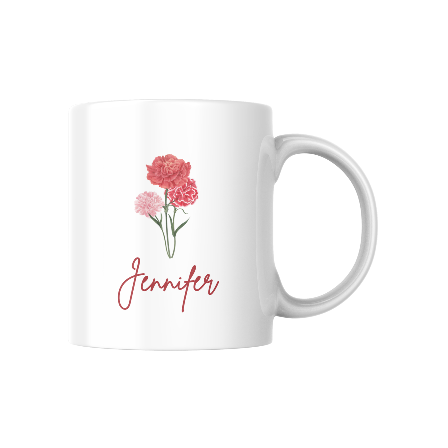 Personalized Birth Flower Name Mug – Custom Floral Coffee Cup with Floral Design 🌸