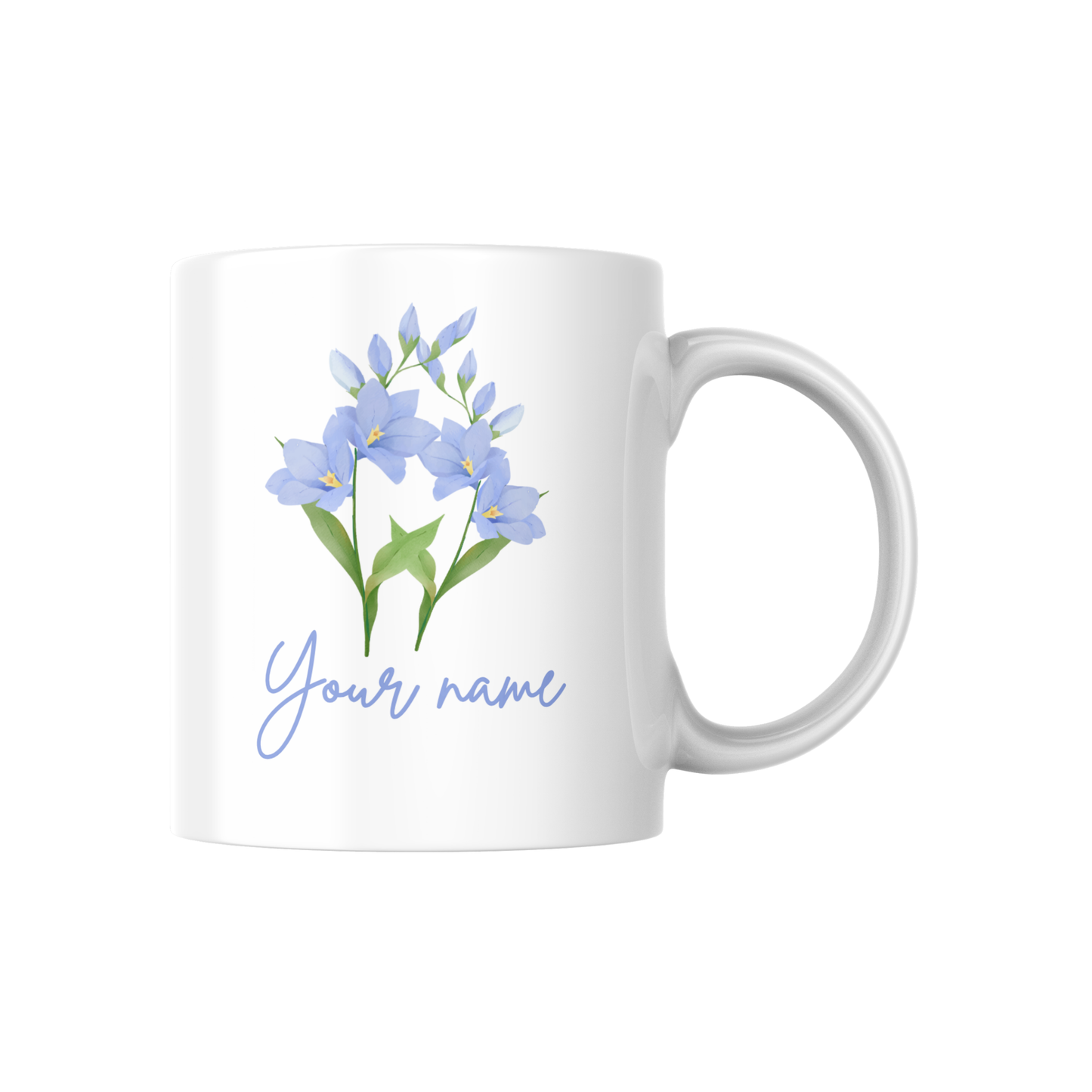 Personalized Birth Flower Name Mug – Custom Floral Coffee Cup with Floral Design 🌸