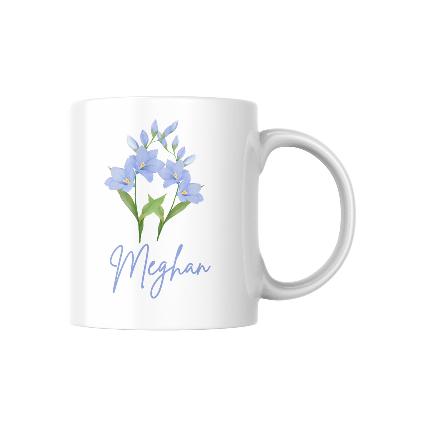 Personalized Birth Flower Name Mug – Custom Floral Coffee Cup with Floral Design 🌸