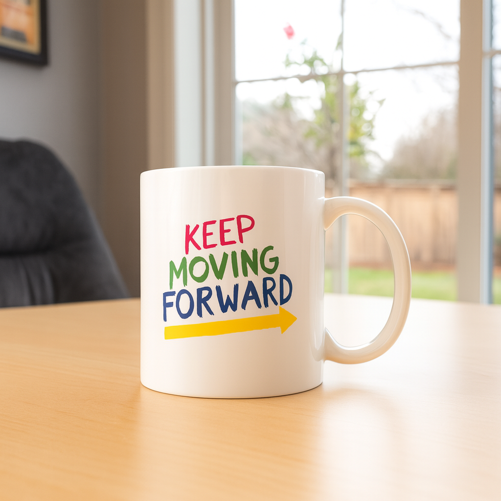 Keep Moving Forward – Motivational Quote Ceramic Mug ☕