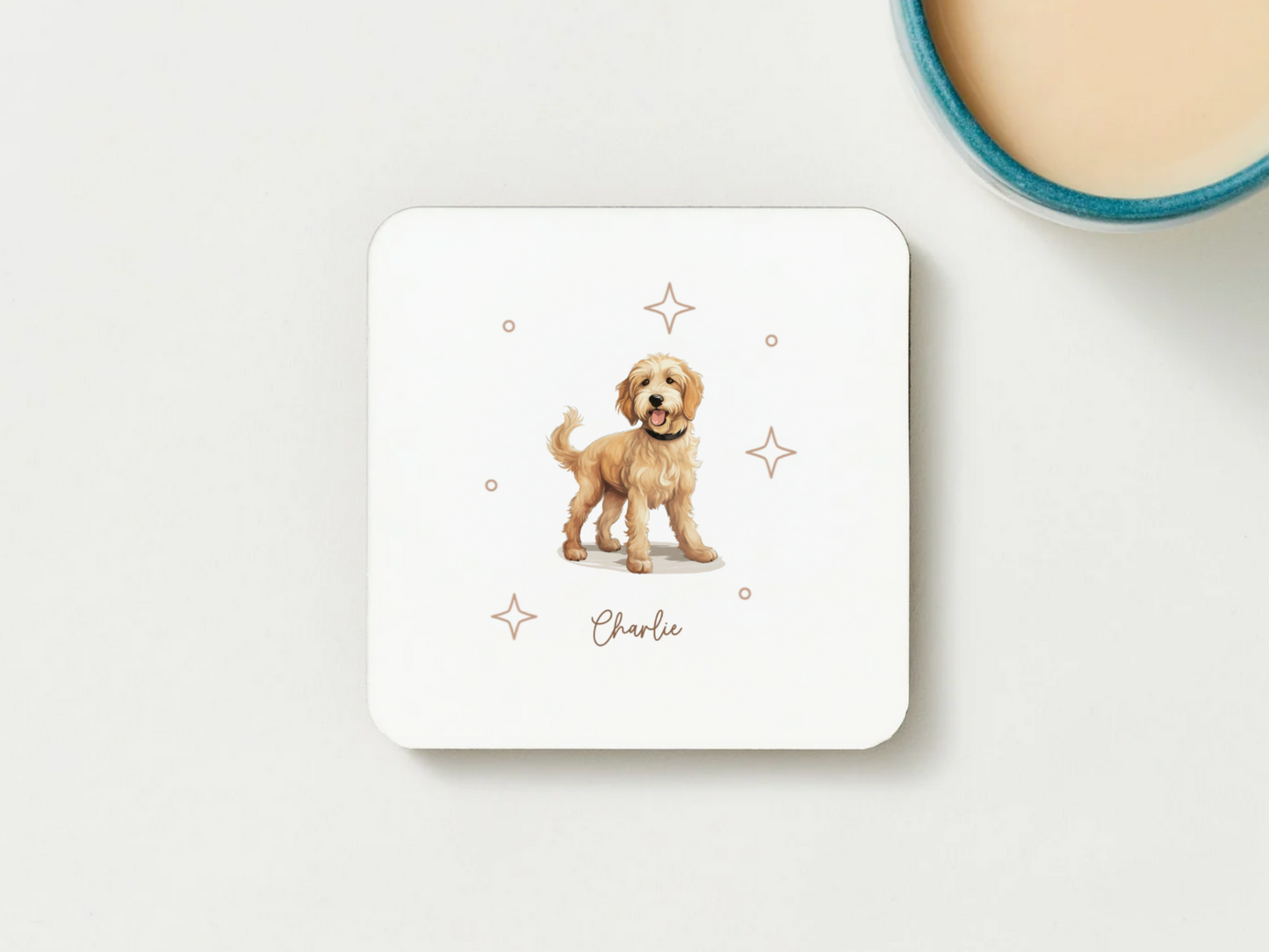 Personalizable Labradoodle Coffee Mug, and/or Coaster: Custom Dog Lover Gift