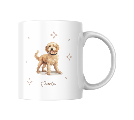 Personalizable Labradoodle Coffee Mug, and/or Coaster: Custom Dog Lover Gift