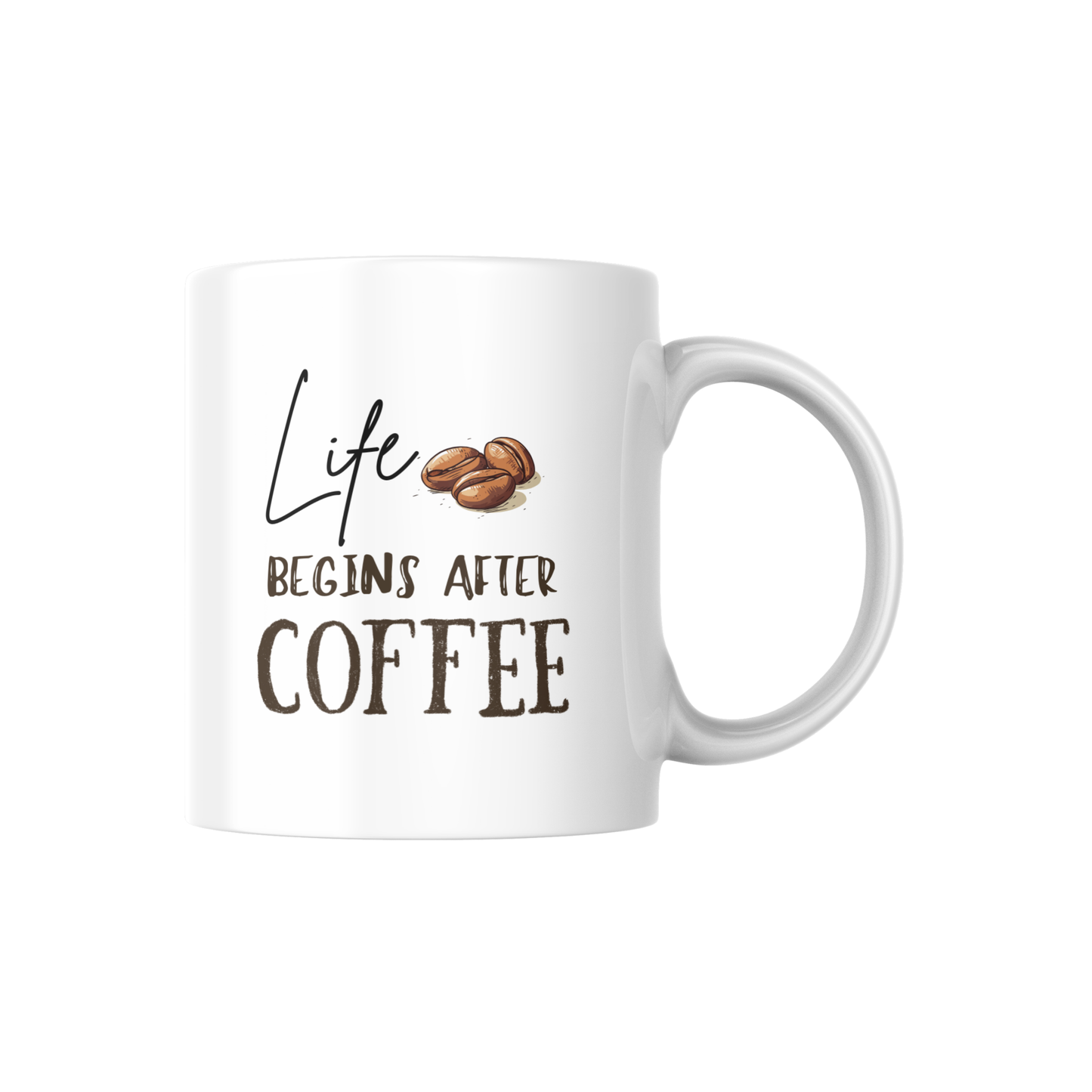 Life Begins After Coffee Mug – Funny Quote Coffee Lover Gift ☕