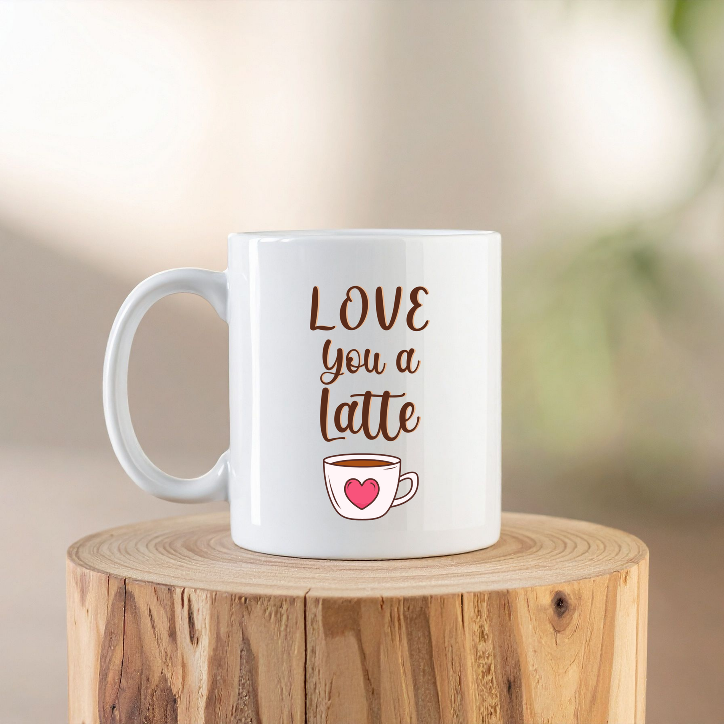 Love You a Latte – Cute Coffee Pun Ceramic Mug 💞