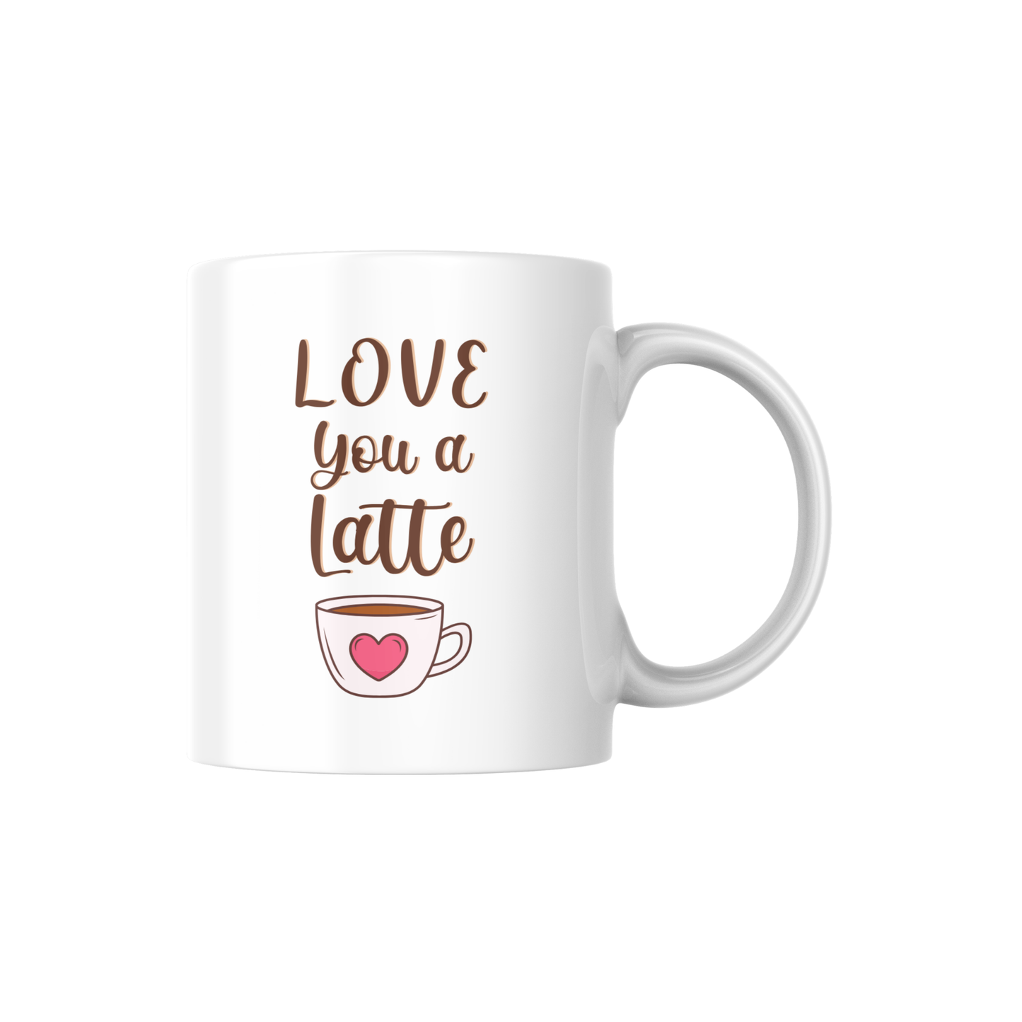 Love You a Latte – Cute Coffee Pun Ceramic Mug 💞