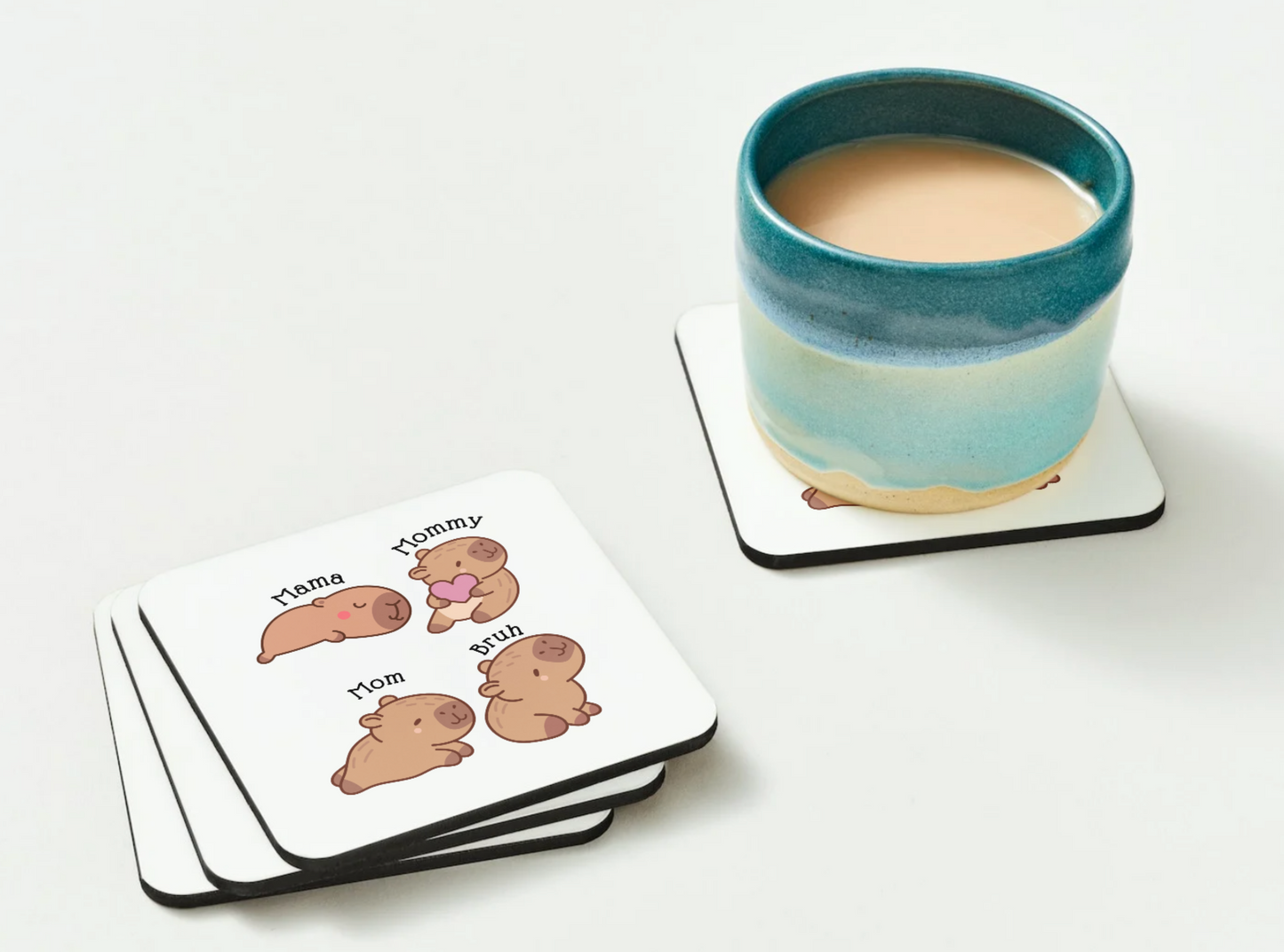 Cute "Mama to Bruh Meme" Capybara-Themed Coaster