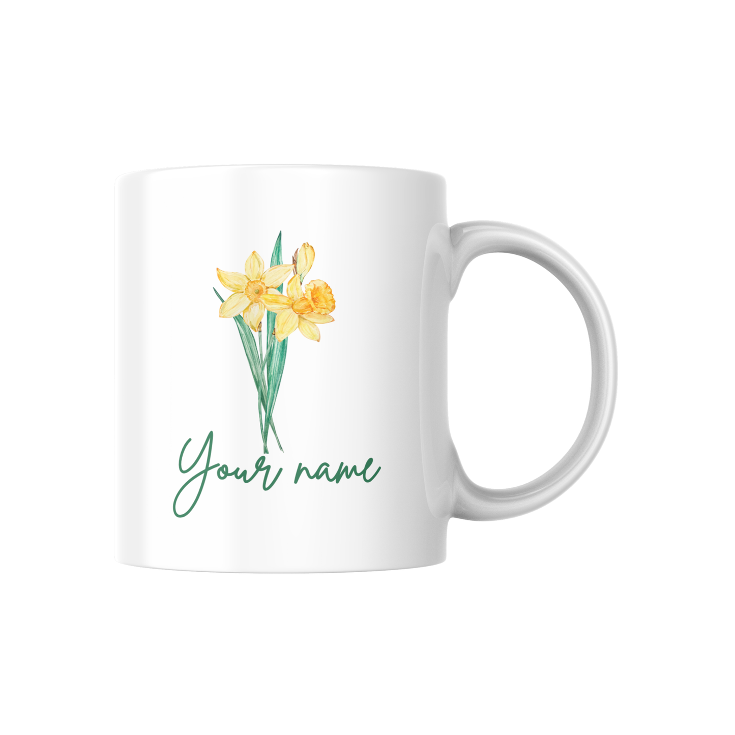 Personalized Birth Flower Name Mug – Custom Floral Coffee Cup with Floral Design 🌸