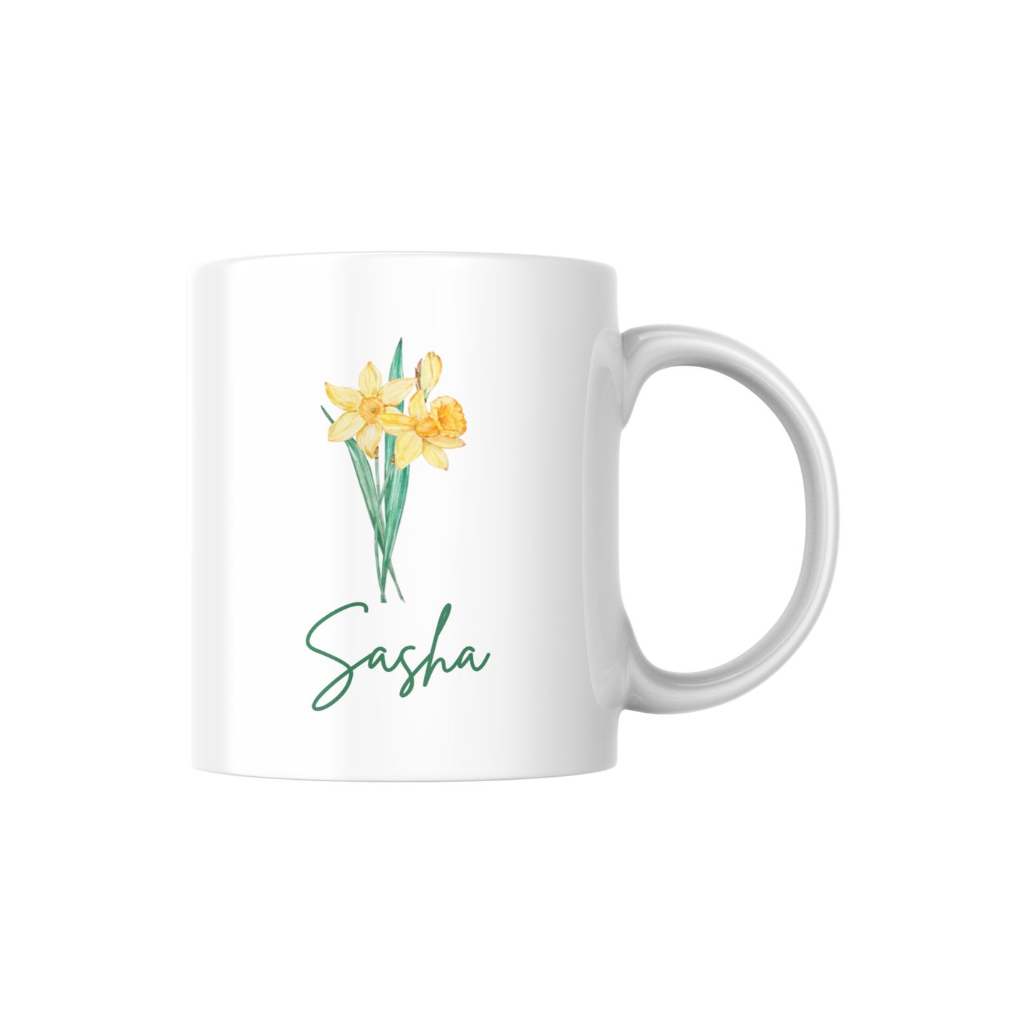 Personalized Birth Flower Name Mug – Custom Floral Coffee Cup with Floral Design 🌸