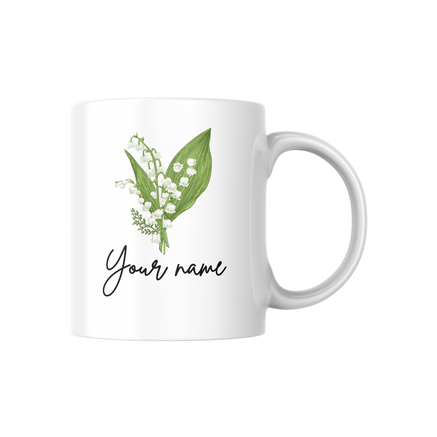Personalized Birth Flower Name Mug – Custom Floral Coffee Cup with Floral Design 🌸