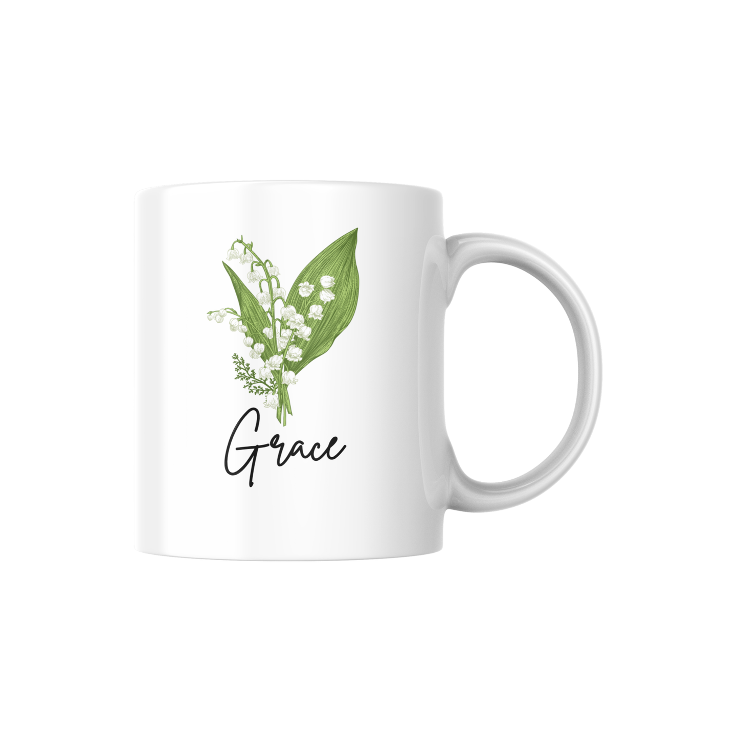 Personalized Birth Flower Name Mug – Custom Floral Coffee Cup with Floral Design 🌸