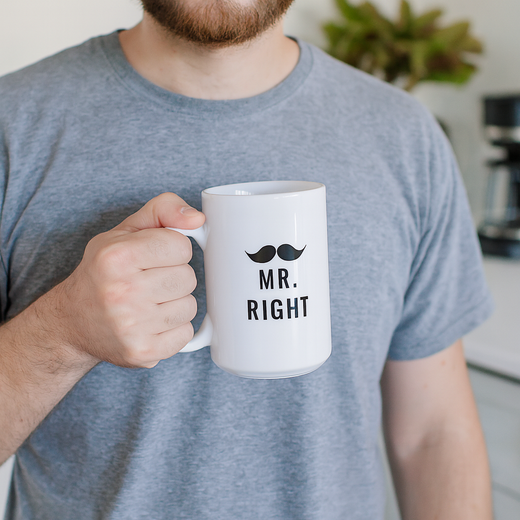 Mr. Right & Mrs. Always Right Mug Set ☕ | Funny Couples Gift for Lovebirds 💑
