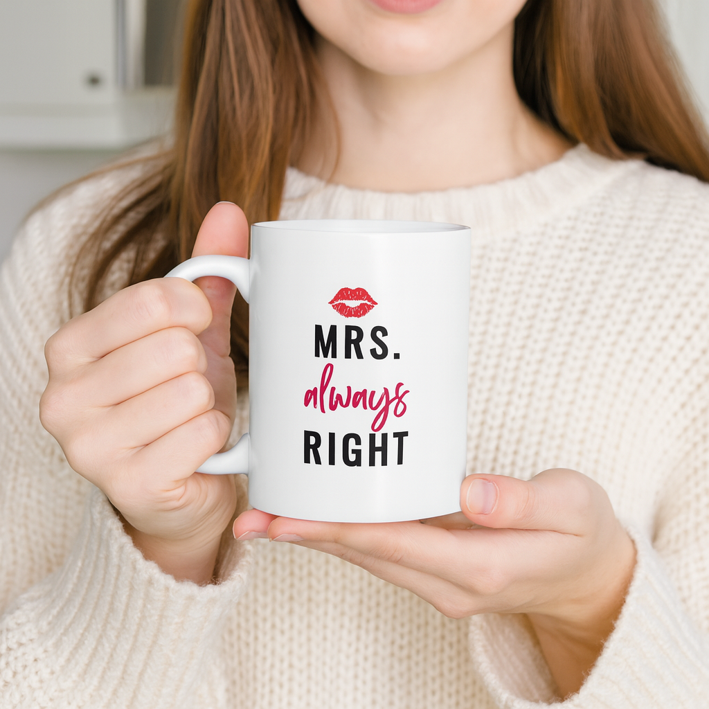Mr. Right & Mrs. Always Right Mug Set ☕ | Funny Couples Gift for Lovebirds 💑