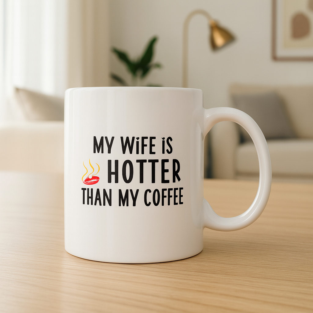 My Wife Is Hotter Than My Coffee Mug – Funny Husband Gift & Romantic Coffee Cup