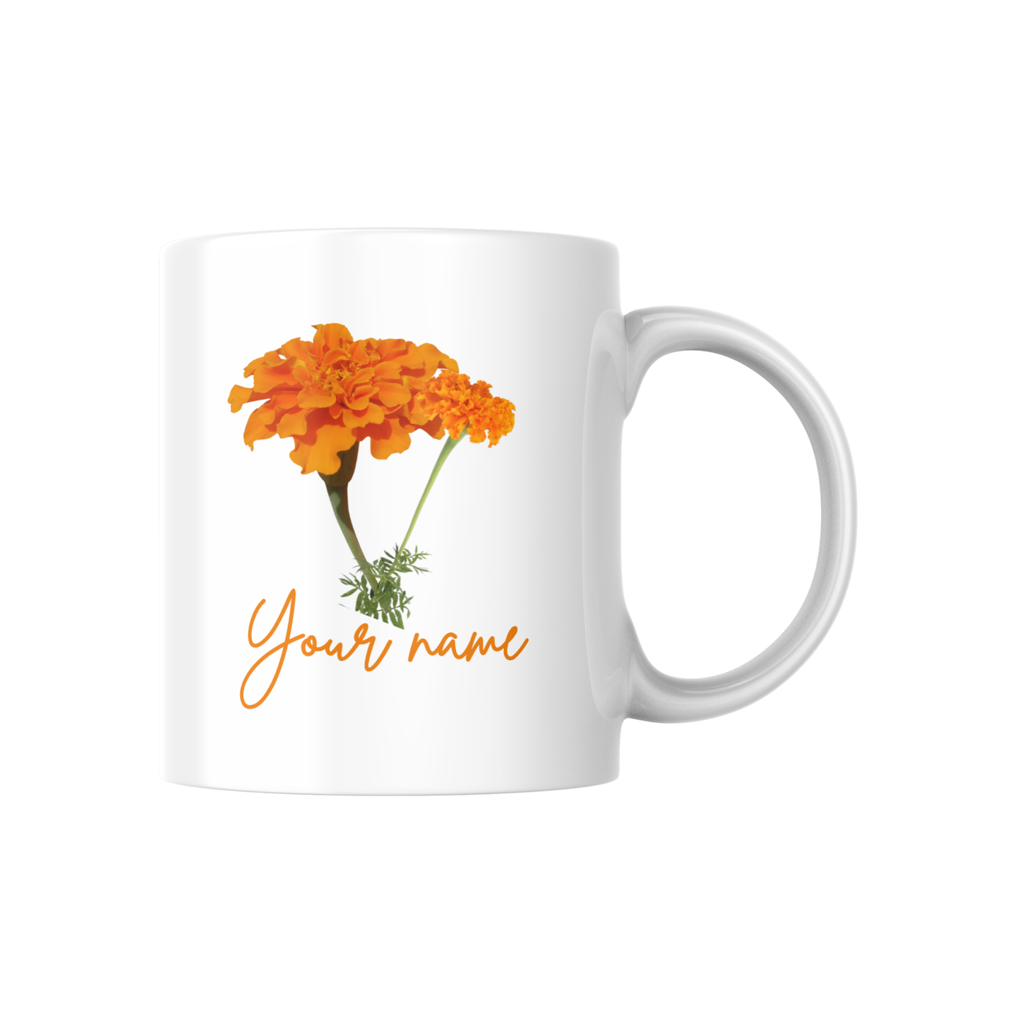 Personalized Birth Flower Name Mug – Custom Floral Coffee Cup with Floral Design 🌸