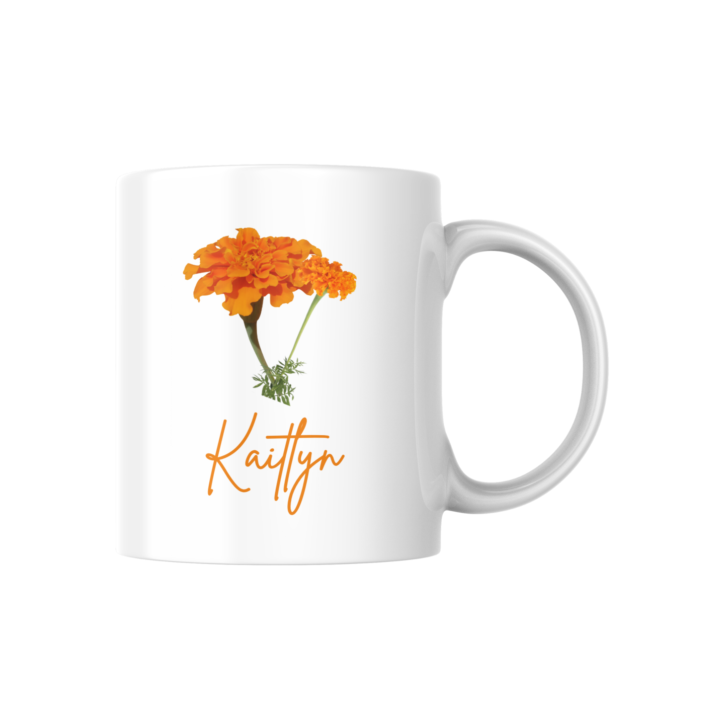 Personalized Birth Flower Name Mug – Custom Floral Coffee Cup with Floral Design 🌸