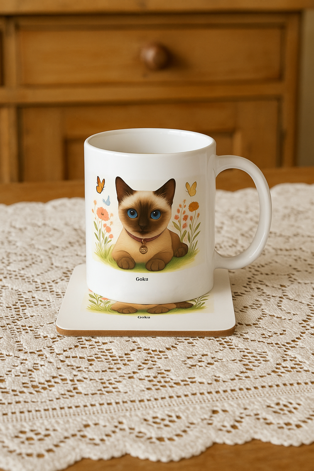 Custom Anime-ied With Name Mug, and/or Coaster