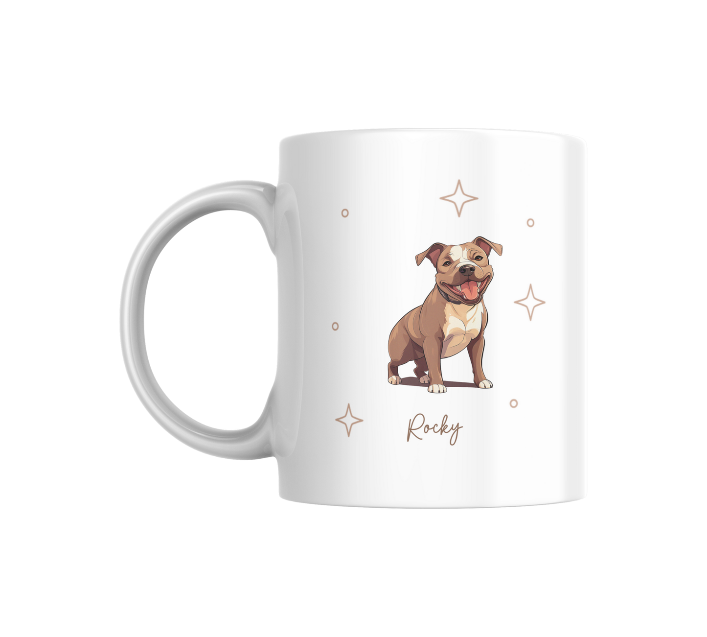 Personalizable Pitbull Coffee Mug, and/or Coaster: Custom Dog Lover Gift