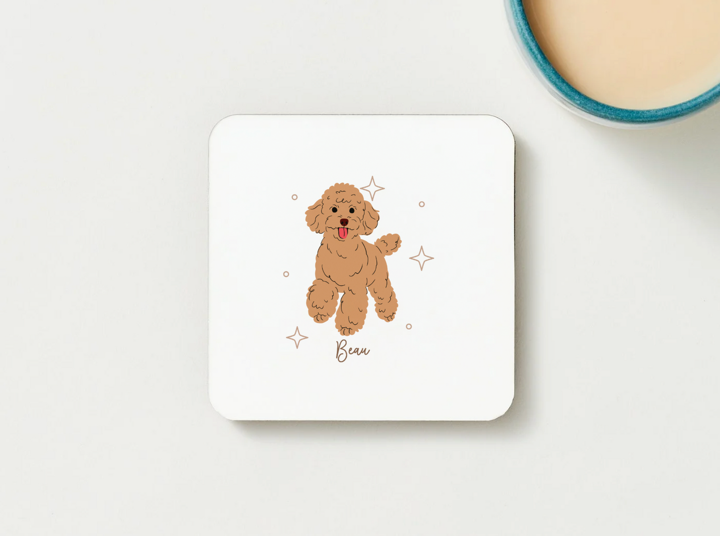 Personalizable Poodle Coffee Mug, and/or Coaster: Custom Dog Lover Gift