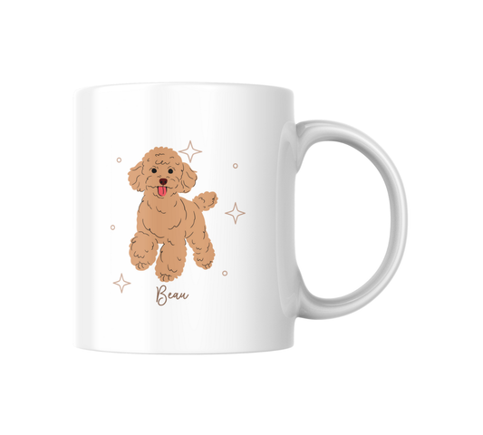 Personalizable Poodle Coffee Mug, and/or Coaster: Custom Dog Lover Gift