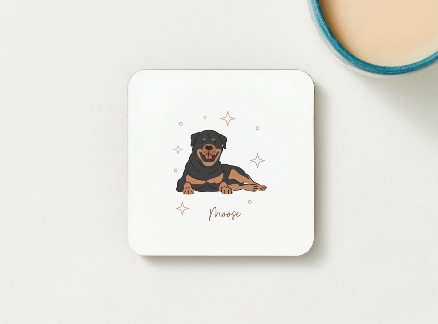 Personalizable Rottweiler Coffee Mug, and/or Coaster: Custom Dog Lover Gift