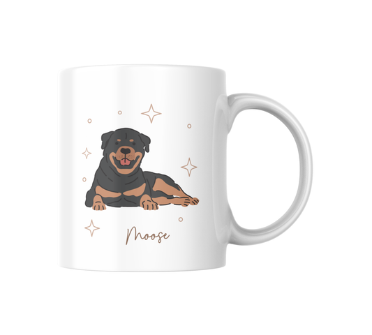 Personalizable Rottweiler Coffee Mug, and/or Coaster: Custom Dog Lover Gift