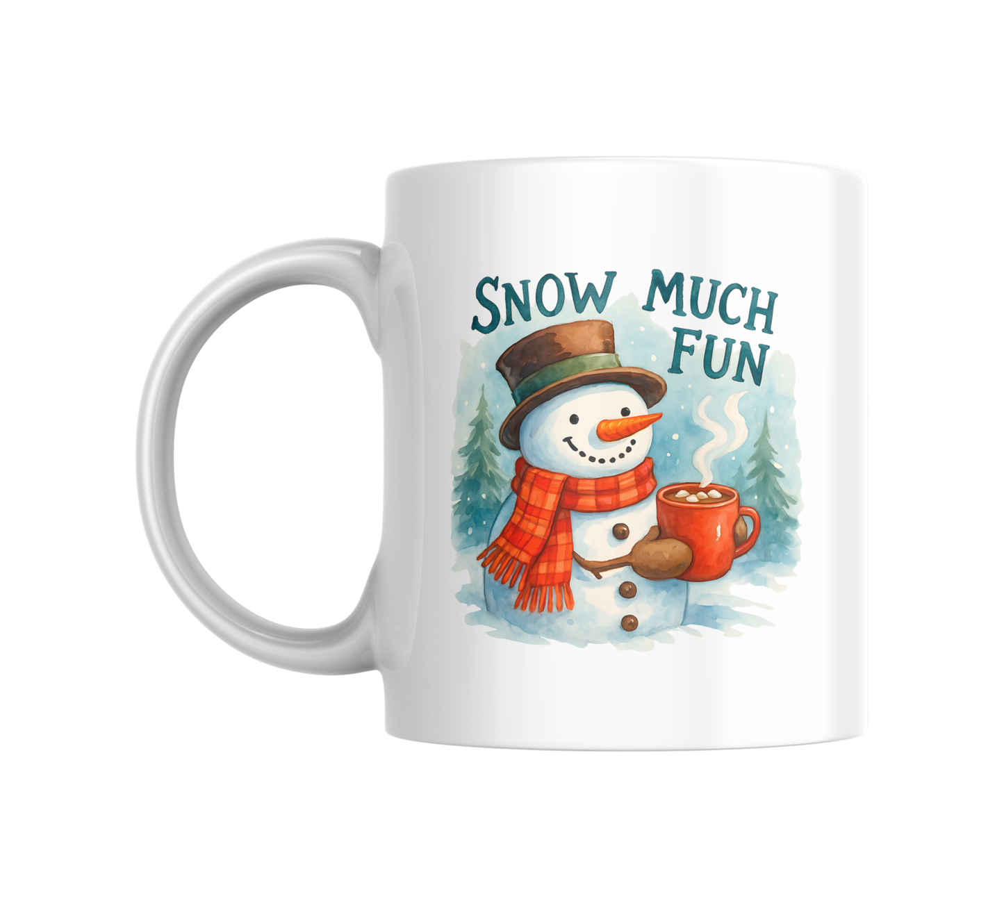 Snow Much Fun Christmas Snowman Mug – Holiday Hot Cocoa Coffee Cup