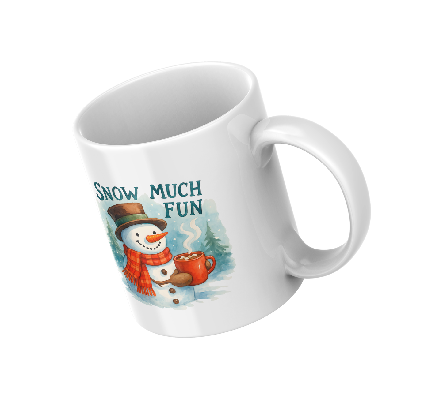 Snow Much Fun Christmas Snowman Mug – Holiday Hot Cocoa Coffee Cup