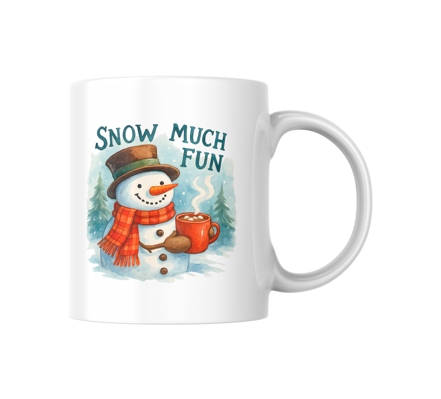 Snow Much Fun Christmas Snowman Mug – Holiday Hot Cocoa Coffee Cup