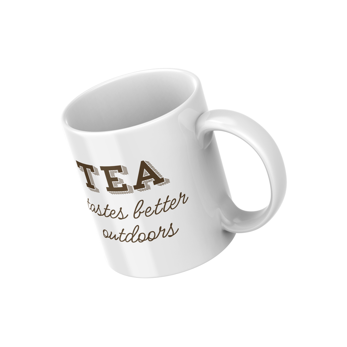 Tea Tastes Better Outdoors Rustic Quote Mug