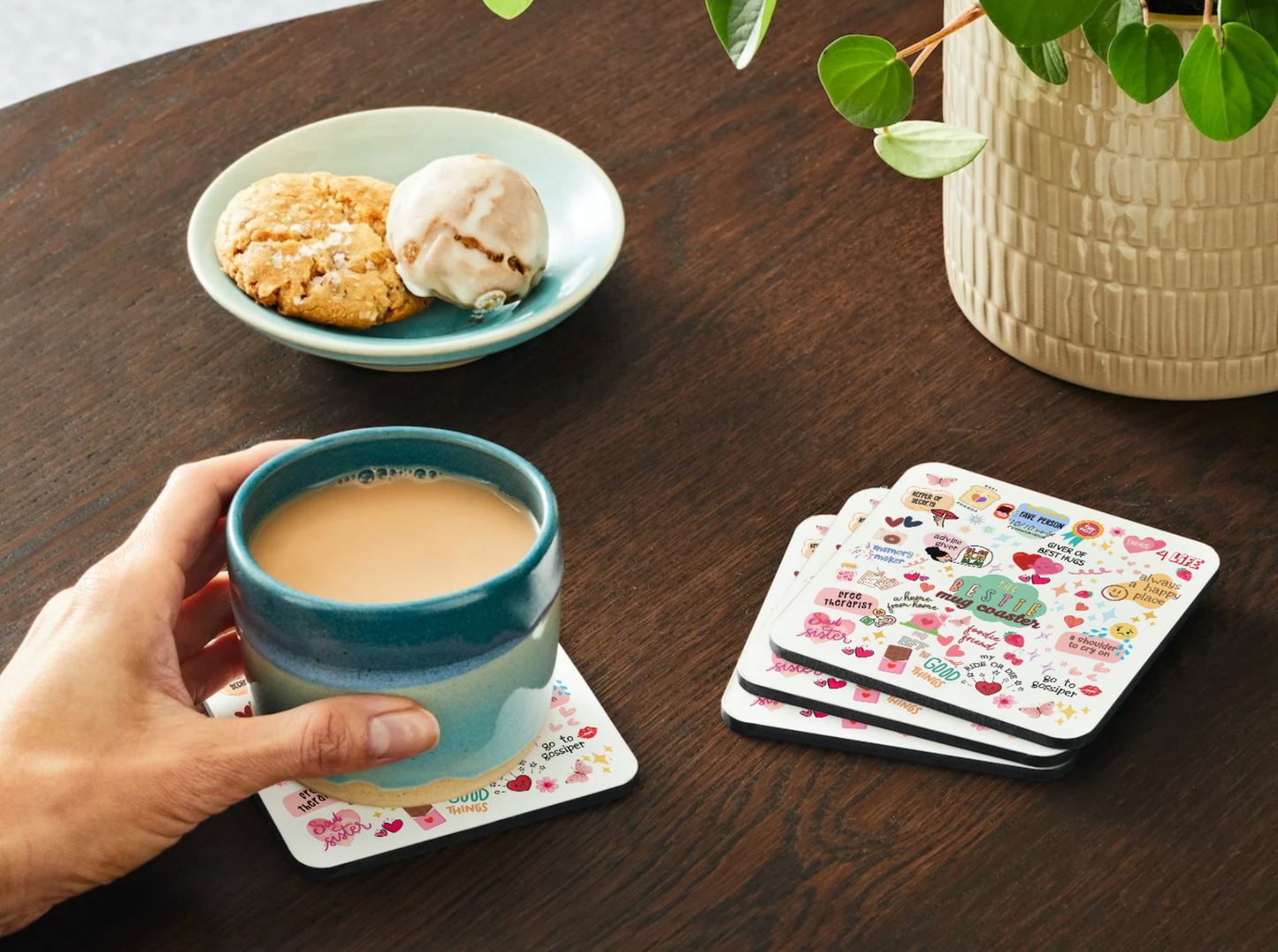 The Bestie Mug Coaster, 4-count
