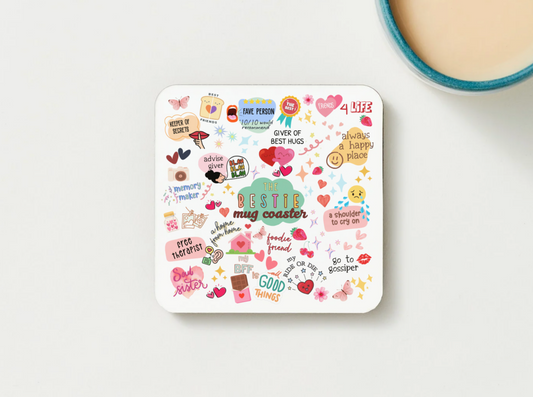 The Bestie Mug Coaster, 4-count