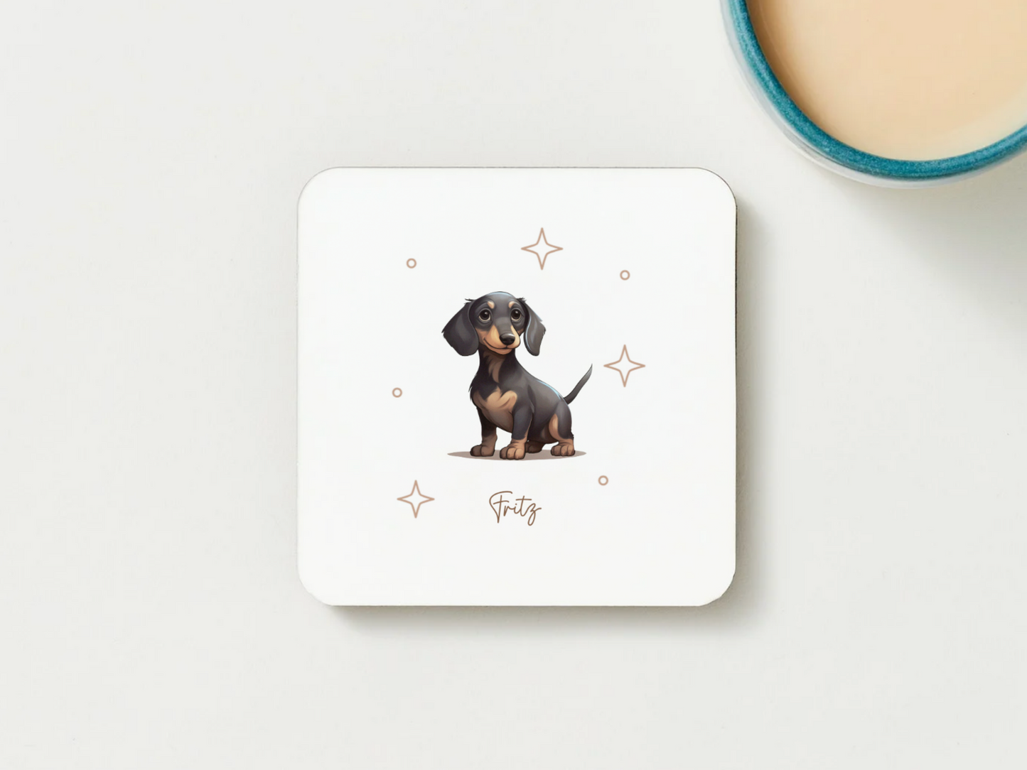 Personalizable Weiner/Dachshund Coffee Mug, and/or Coaster: Custom Dog Lover Gift
