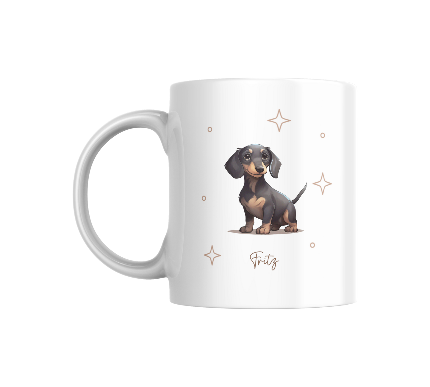 Personalizable Weiner/Dachshund Coffee Mug, and/or Coaster: Custom Dog Lover Gift