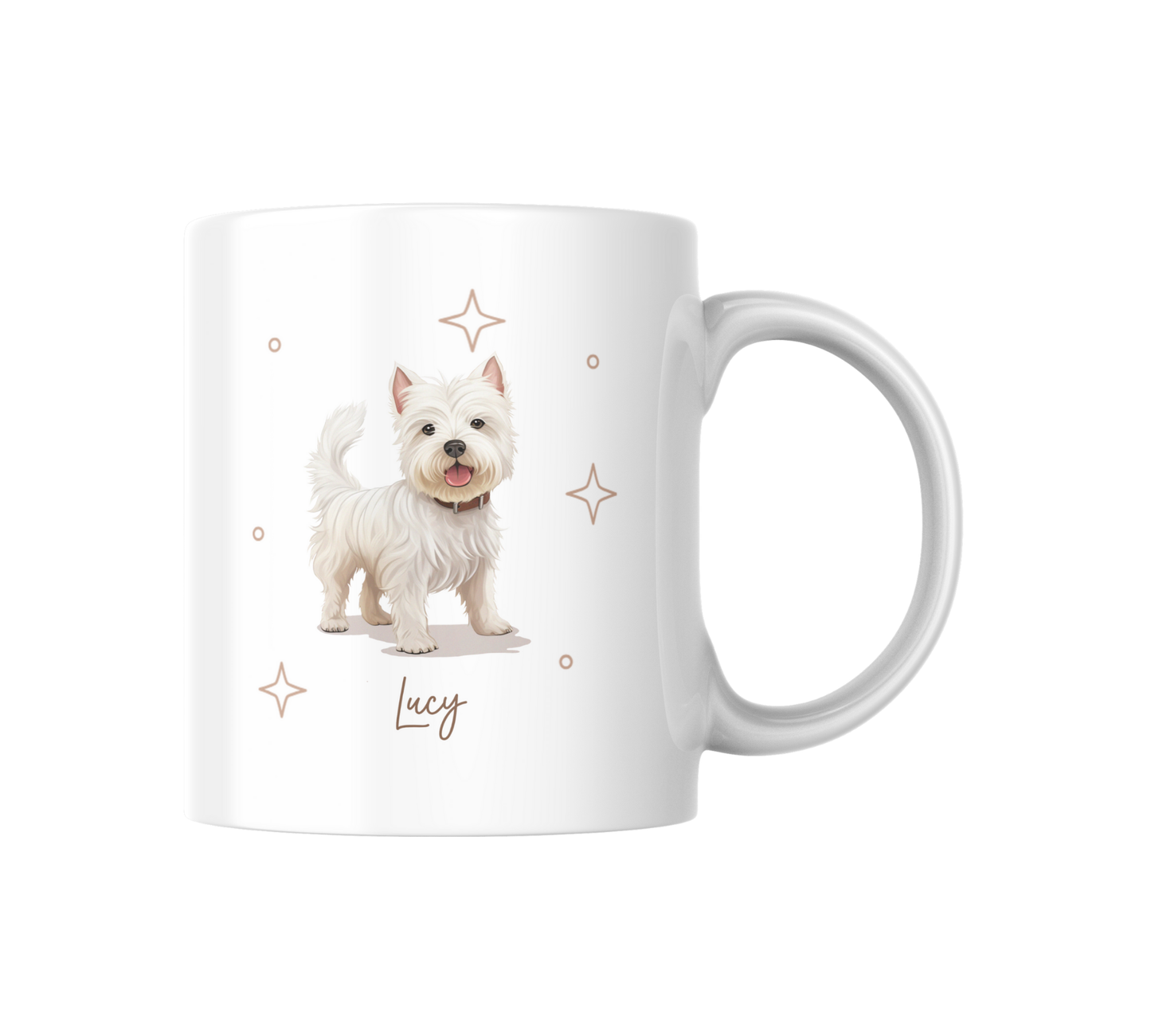 Personalizable West Highland Terrier Coffee Mug, and/or Coaster: Custom Dog Lover Gift