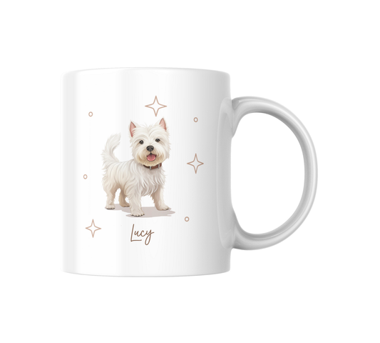 Personalizable West Highland Terrier Coffee Mug, and/or Coaster: Custom Dog Lover Gift