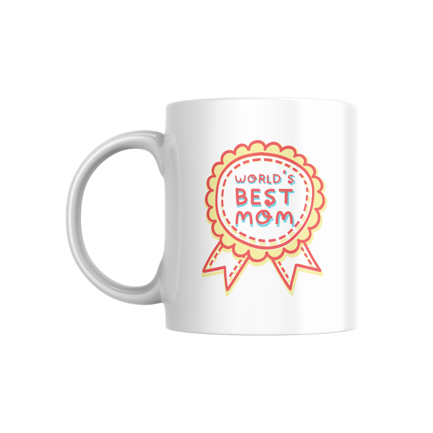 World’s Best Mom – Award Ribbon Ceramic Mug 🌷