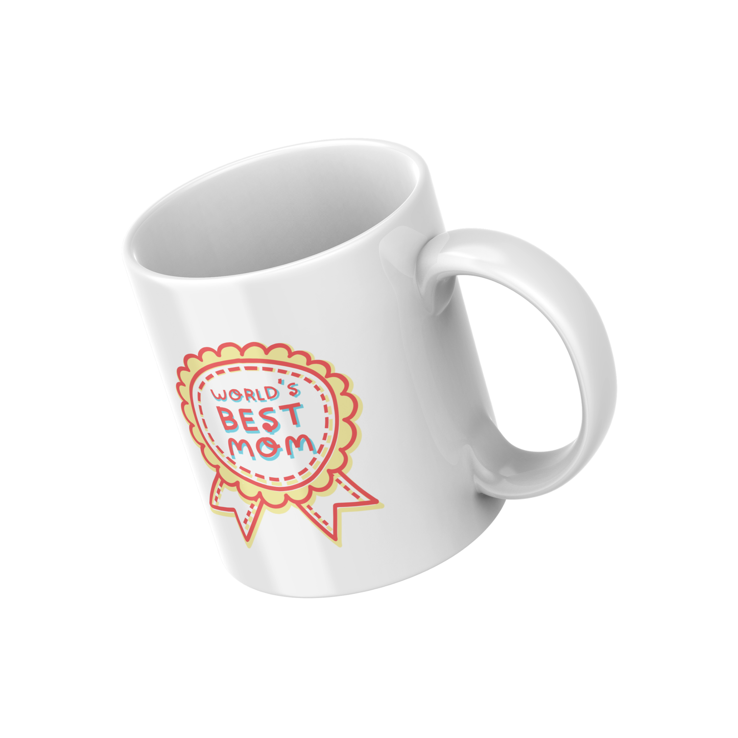 World’s Best Mom – Award Ribbon Ceramic Mug 🌷