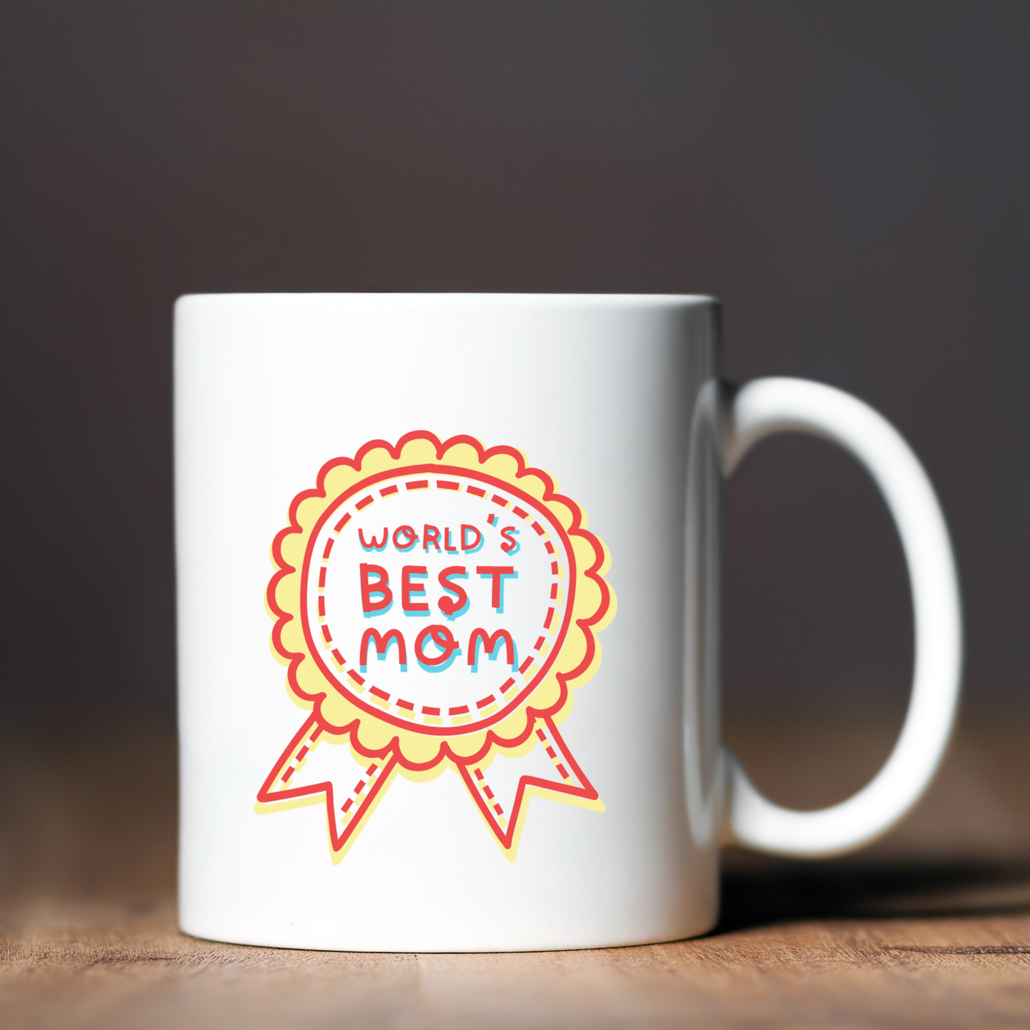 World’s Best Mom – Award Ribbon Ceramic Mug 🌷