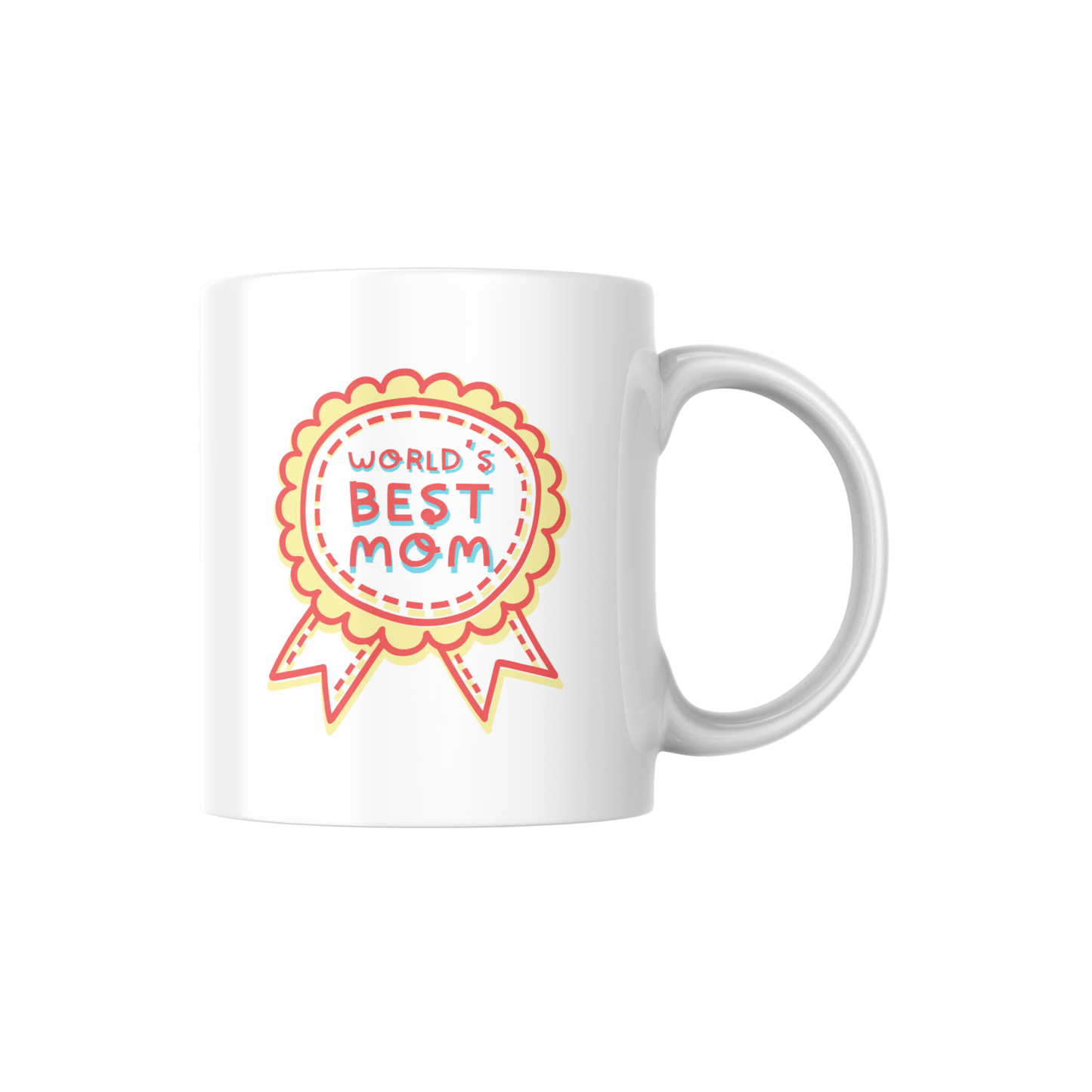 World’s Best Mom – Award Ribbon Ceramic Mug 🌷