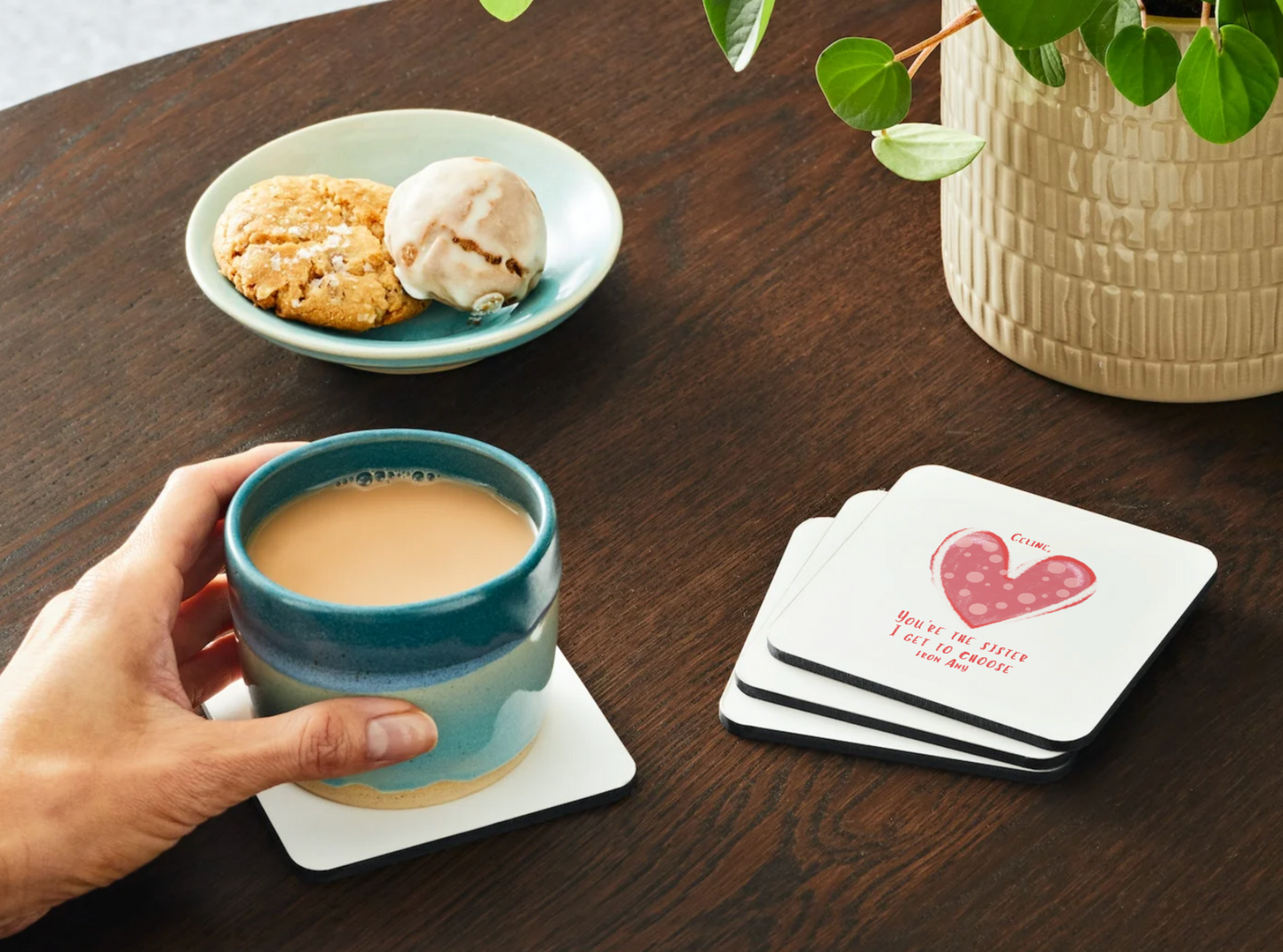 Heartfelt Friend-Sister Coaster, Personalizable